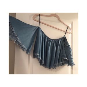 Distressed Denim Crop Top